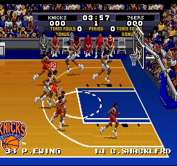 Tecmo Super NBA Basketball (Europe) In game screenshot